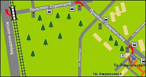 Схема проезда из города Новосибирска